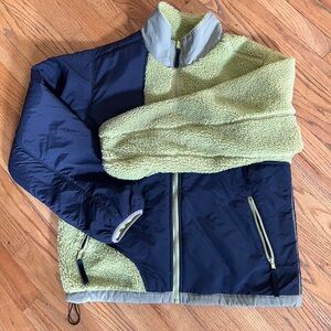 Brain Dead Navy and Light Green Puffer Jacket